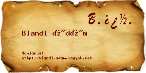 Blandl Ádám névjegykártya