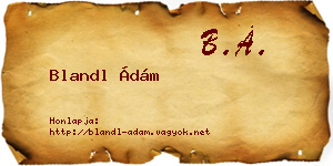 Blandl Ádám névjegykártya